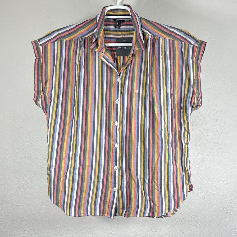Eddie Bauer Womens WR Tranquil Over Sized Shirt Button Up Beach 90's Y2K